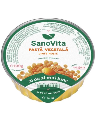 PASTĂ VEGETALĂ DIN LINTE ROȘIE 100G