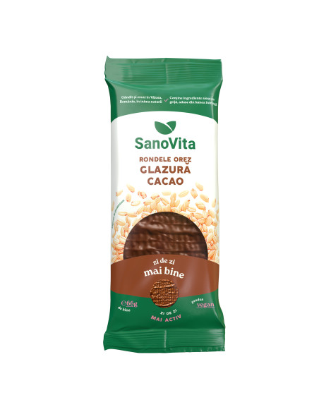 RONDELE DIN OREZ CU GLAZURĂ DE CACAO 66G