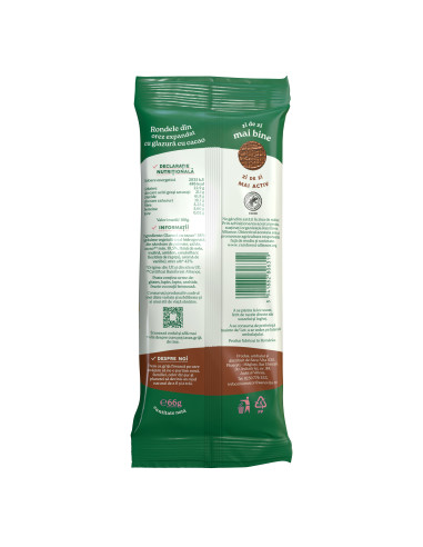 RONDELE DIN OREZ CU GLAZURĂ DE CACAO 66G