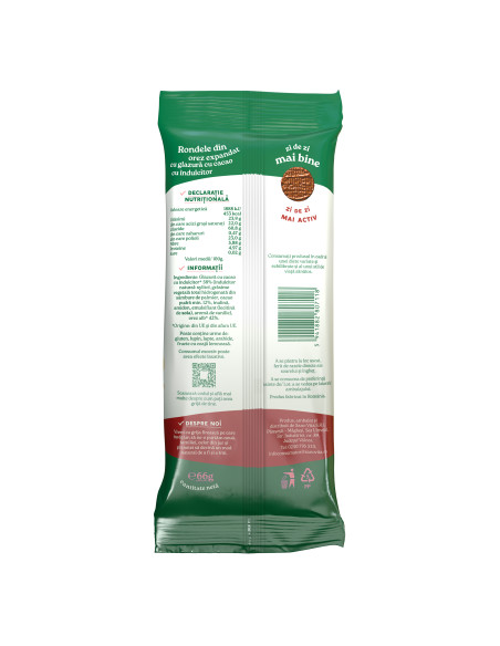 RONDELE DIN OREZ CU GLAZURĂ DE CACAO FĂRĂ ZAHĂR (XYLITOL) 66G