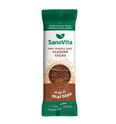 mini-rondele din orez cu glazură de cacao