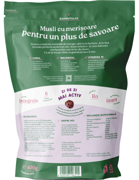 MUSLI CU MERIȘOARE 400G
