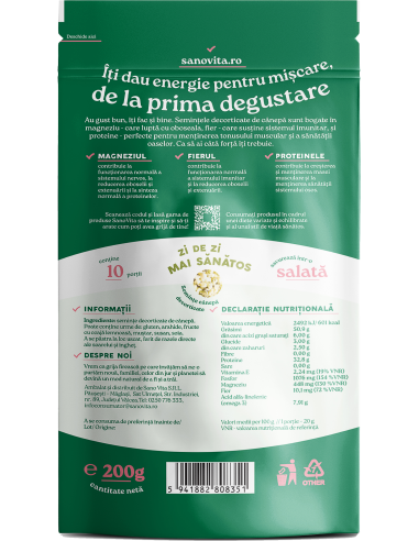 SEMINȚE DE CÂNEPĂ DECORTICATE 200G