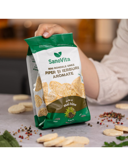 MINI-RONDELE DIN OREZ CU PIPER ȘI IERBURI 65G