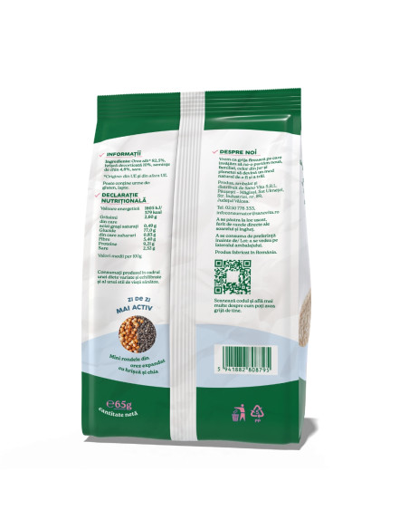 MINI-RONDELE DIN OREZ CU HRIȘCĂ ȘI CHIA 65G