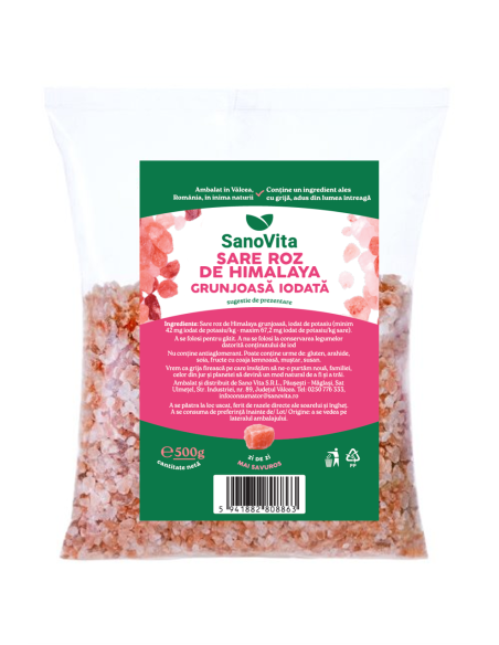 SARE ROZ DE HIMALAYA GRUNJOASĂ IODATĂ 500G
