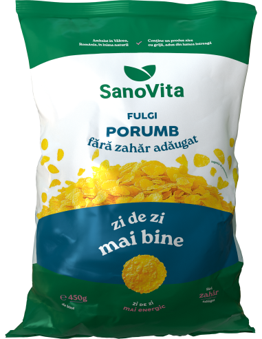 FULGI DE PORUMB FĂRĂ ZAHĂR 450 G