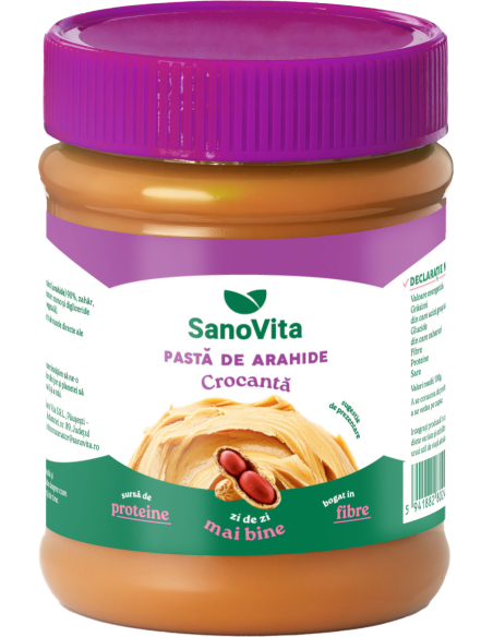 PASTĂ DE ARAHIDE CROCANTĂ 375 G