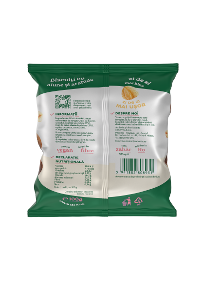BISCUIȚI ALUNE ȘI ARAHIDE 100G