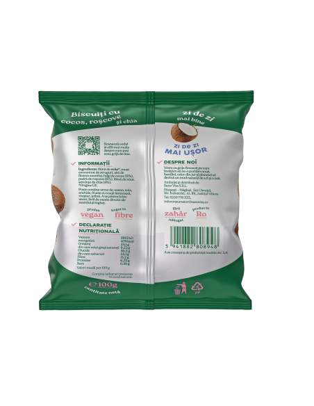 BISCUIȚI COCOS, ROȘCOVE ȘI CHIA 100G