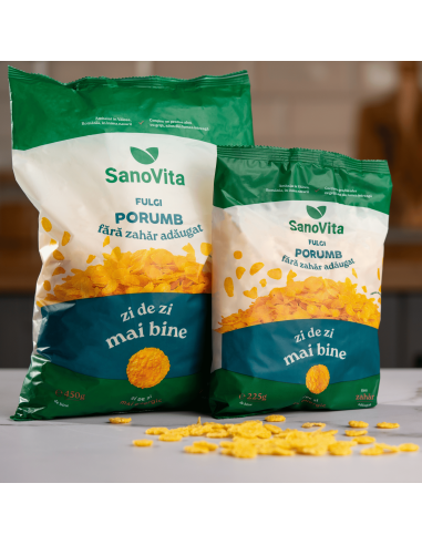 FULGI DE PORUMB FĂRĂ ZAHĂR 450 G