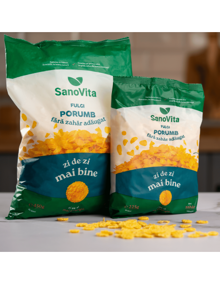 FULGI DE PORUMB FĂRĂ ZAHĂR 450 G
