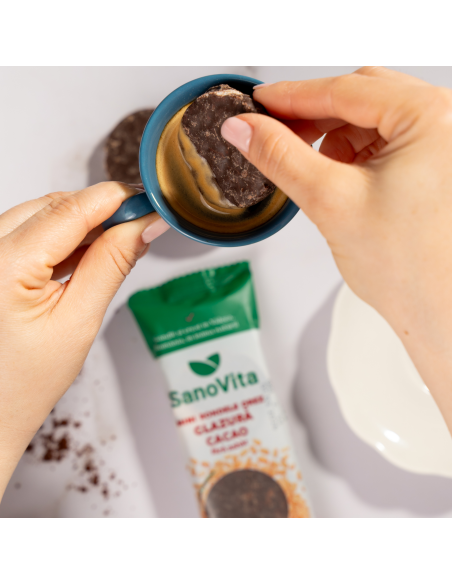MINI-RONDELE DIN OREZ CU GLAZURĂ DE CACAO FĂRĂ ZAHĂR (XYLITOL) 24G