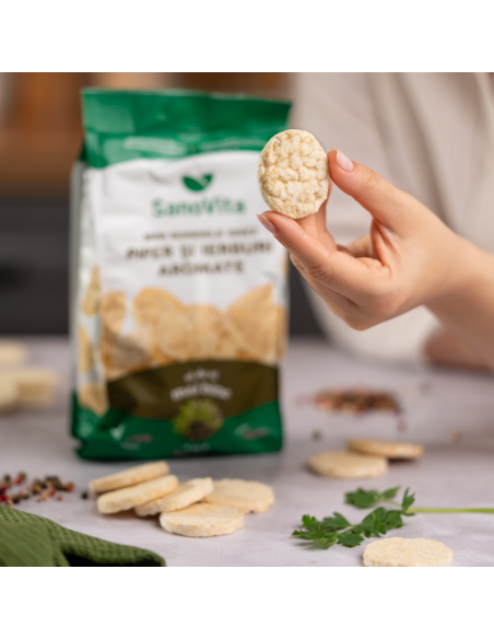 MINI-RONDELE DIN OREZ CU PIPER ȘI IERBURI 65G