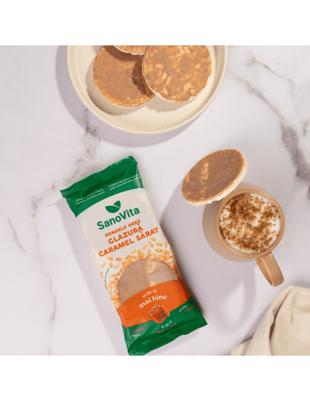 RONDELE DIN OREZ CU GLAZURĂ CARAMEL SĂRAT 66G