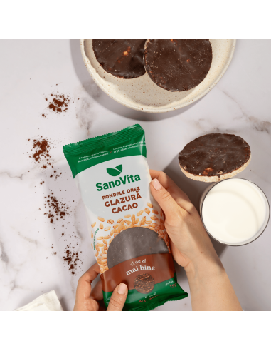 RONDELE DIN OREZ CU GLAZURĂ DE CACAO 66G