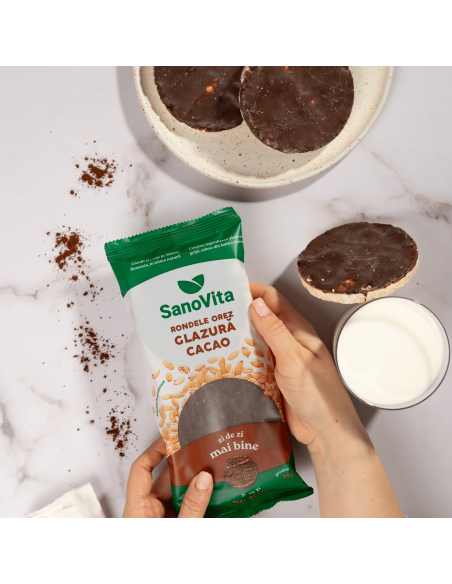 RONDELE DIN OREZ CU GLAZURĂ DE CACAO 66G