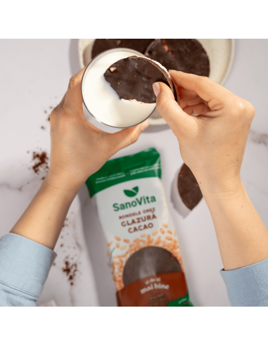 RONDELE DIN OREZ CU GLAZURĂ DE CACAO 66G