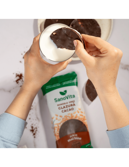 RONDELE DIN OREZ CU GLAZURĂ DE CACAO 66G