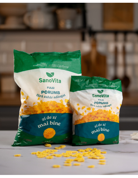 FULGI DE PORUMB FĂRĂ ZAHĂR 450 G