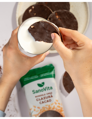 RONDELE DIN OREZ CU GLAZURĂ DE CACAO 66G