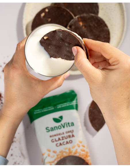 RONDELE DIN OREZ CU GLAZURĂ DE CACAO 66G