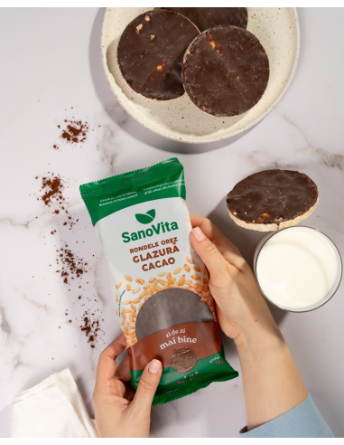 RONDELE DIN OREZ CU GLAZURĂ DE CACAO 66G