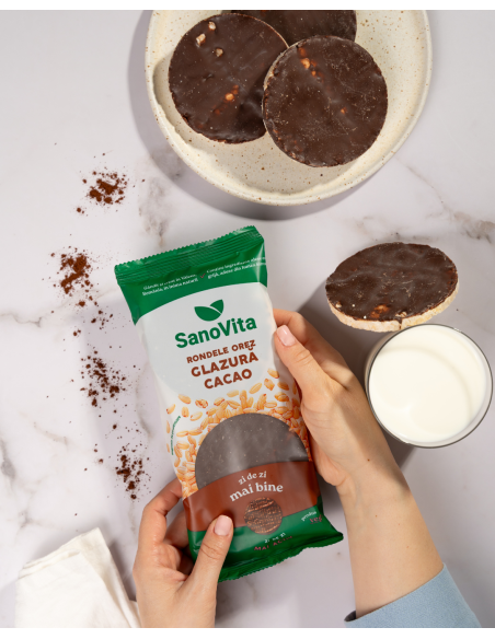 RONDELE DIN OREZ CU GLAZURĂ DE CACAO 66G