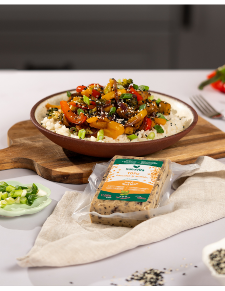 TOFU CU BUSUIOC ȘI OREGANO STERILIZAT 200G