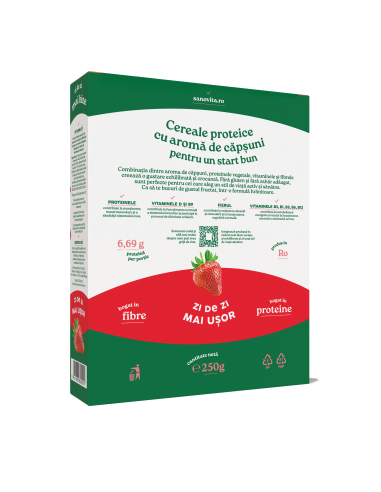 CEREALE PROTEICE CU CĂPȘUNI 250G