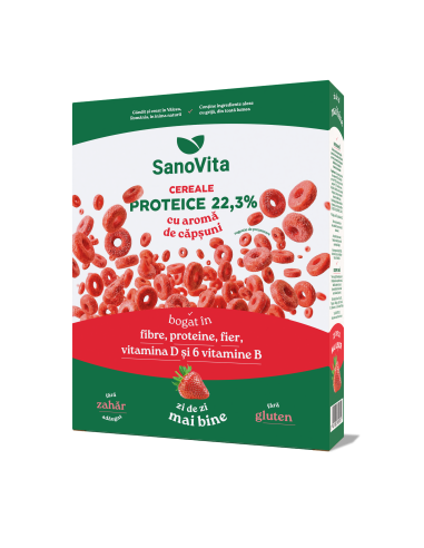 CEREALE PROTEICE CU CĂPȘUNI 250G