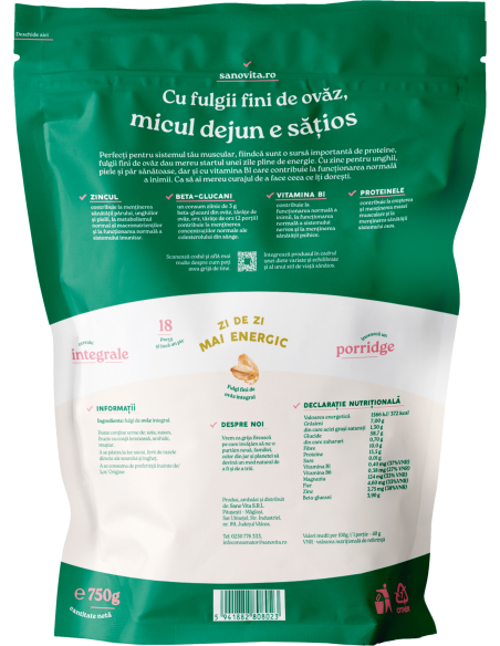 FULGI DE OVĂZ FINI 750G