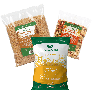Pachet produse SanoVita la preț avantajos: orez, bulgur și amestec legume