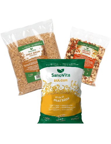 Pachet produse SanoVita la preț avantajos: orez, bulgur și amestec legume